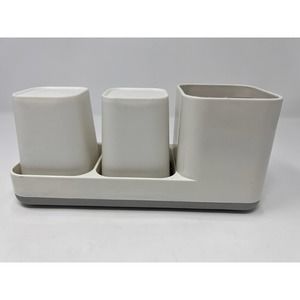 Bathroom Toothbrush & Toothpaste‎ Holder with Two Cups